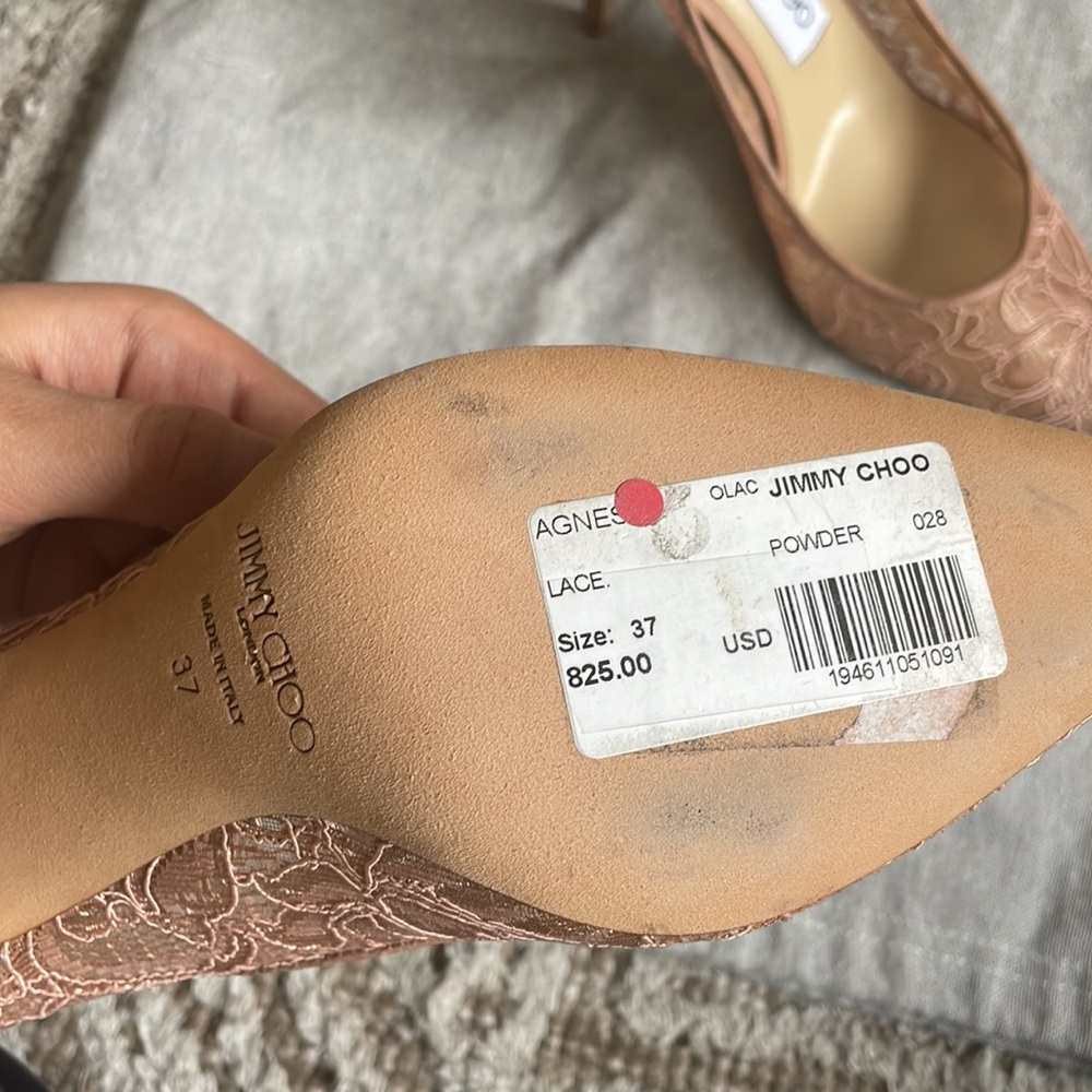JIMMY CHOO nude lace pumps - Picture 7 of 8
